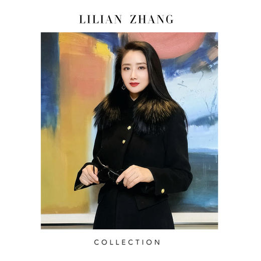 LILIAN ZHANG 定制——黑色狐狸毛领磁吸扣百搭围脖大毛领 2320001 商品图1