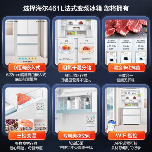 海尔（Haier） 冰箱 BCD-461WGHFD45W9U1 商品图1