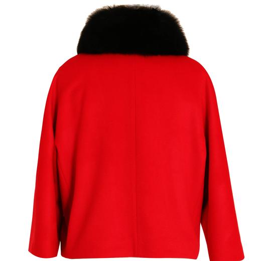 热力感穿搭、大上海复古红优雅大气时尚通勤短款羊绒斗篷 1706016 商品图1