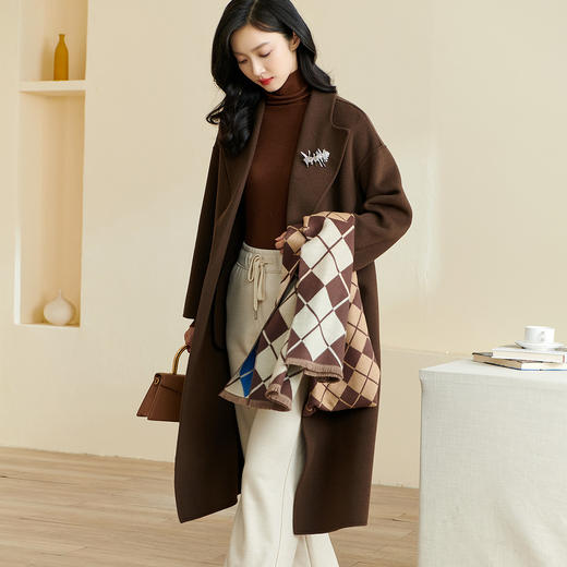 【剩L】米思阳冬季新款时尚气质毛呢外套系带收腰加厚羊毛大衣女3368 商品图4