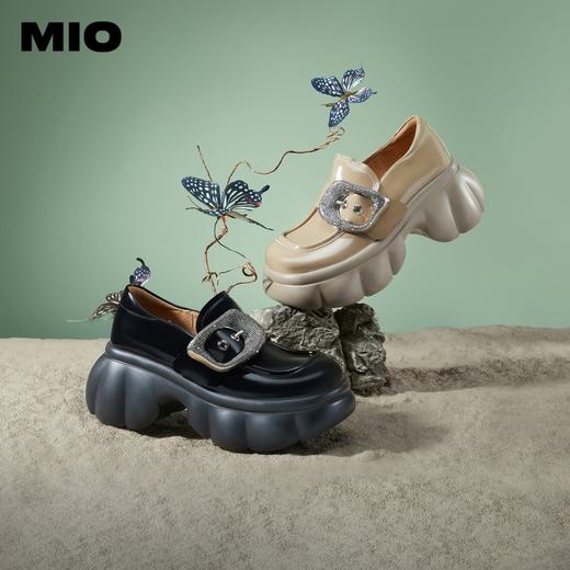 [孟佳同款]MIO米奥春女鞋复古乐福鞋学院风厚底豆豆鞋M241583109 商品图1