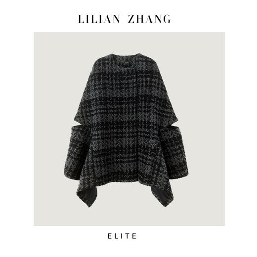 定制—热力感慵懒感穿搭、Lady挚爱、量感式格纹斗篷大衣2306005 商品图0