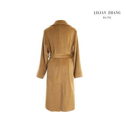 轻奢羊绒袍式大衣 - 时尚百搭简约风秋冬系带中长款外套  1506016 商品图3