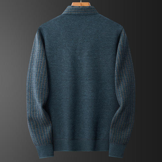 27DKYP2292R【加绒加厚】罗蒙秋冬男装假两件衬衫胸标点缀针织衫男加绒毛衣男加绒衬衫男长袖 商品图3