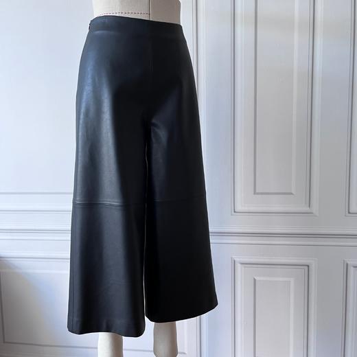 冬日黎明-复古风、New Look  极简九分阔腿 百搭显瘦皮裤 2204021 商品图1