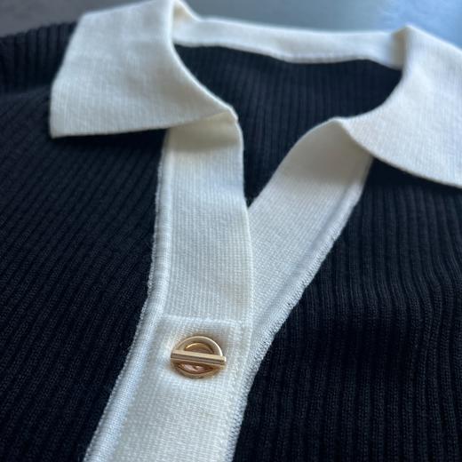 法式高级感通勤修身显瘦优雅POLO针织衫  2308001 商品图3