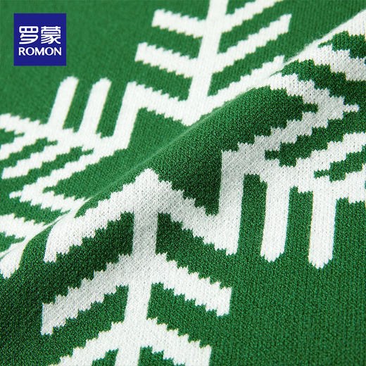 罗蒙秋冬男装针织衫男士休闲雪花提花毛衣时尚百搭多色毛衣男 商品图5