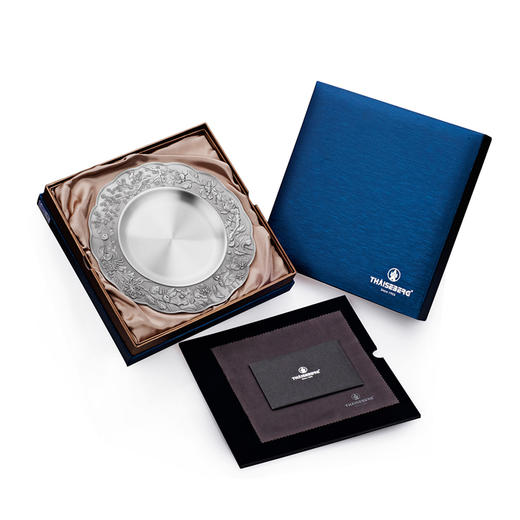 泰芝宝锡盘高档奖盘定制纪念品摆件退休同事纪念公司表彰礼品刻字PL024 商品图1