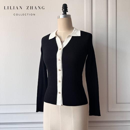 法式高级感通勤修身显瘦优雅POLO针织衫  2308001 商品图0