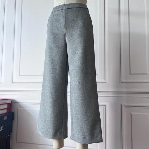 定制—温暖冬日—高级灰绵羊毛九分直筒裤- 显瘦阔腿裤   2104038 商品图0