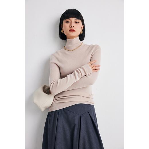 轻薄羊毛针织衫女打底衫2023秋冬新款半高领显瘦内搭针织毛衣 商品图0
