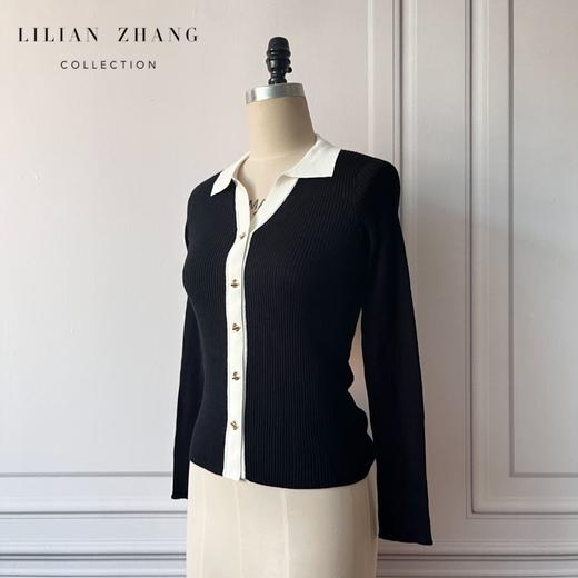 法式高级感通勤修身显瘦优雅POLO针织衫  2308001 商品图1