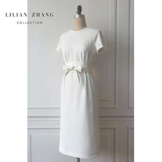 定制——新中式——“玉瓷”——挚爱简约风气质连衣裙收腰不规则2301090 商品图0