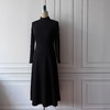 黑色圆舞曲—舒适极简半高领修身长裙 - 优雅通勤连衣裙 2201100 商品缩略图1