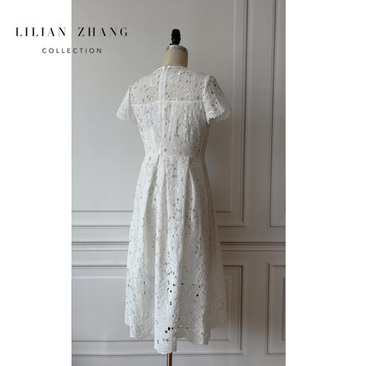 定制—镂空刺绣—法式浪漫—轻奢宫廷风温柔优雅连衣裙收腰2301057 商品图1