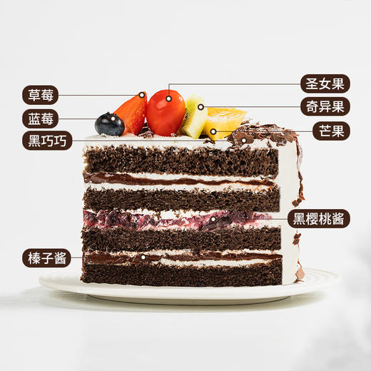 【经典美味】森林果乐蛋糕，6磅巧克力鲜果蛋糕（长沙ZJ） 商品图1
