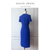 定制—温莎之恋—Royal blue围裹式褶裥气质连衣裙 2301987 商品缩略图3