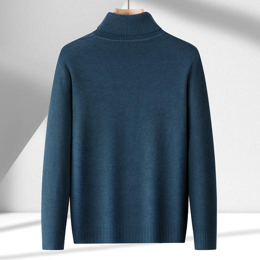 罗蒙秋冬男装加厚加绒针织衫男士毛衣百搭加绒高领毛衣男舒适毛衫男 商品图5