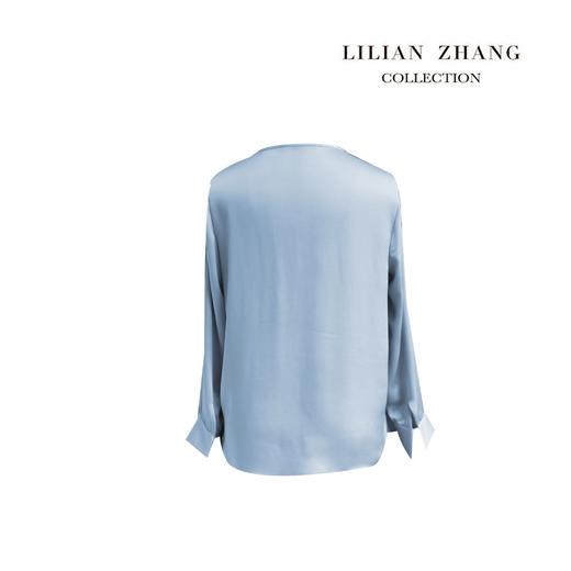 时尚气质-小众-系带缎面长袖醋酸 衬衫宽松-春夏通勤百搭 2102037 商品图1