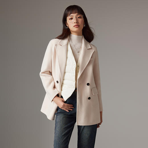 20567 100%绵羊毛西装领双面呢大衣 RJ004 商品图4