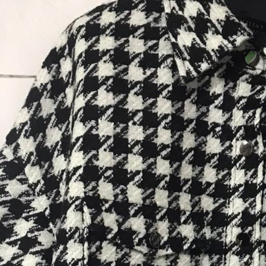 定制——千鸟格黑白毛呢外套、羊毛短款长袖秋冬保暖休闲  2105035 商品图2