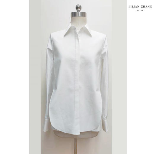 定制-Hollywood 经典重现 高支棉多巴胺风格白色长袖衬衫 2102048 商品图0