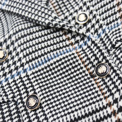 英伦风 - 戗驳领双排扣西装 -通勤百搭气质格纹西服外套  2105033 商品图3