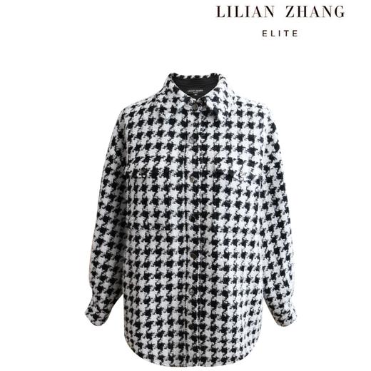 定制——千鸟格黑白毛呢外套、羊毛短款长袖秋冬保暖休闲  2105035 商品图0