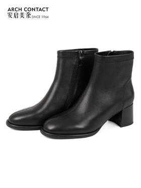 ARCHCONTACT时尚方头气质粗跟显瘦短靴52896