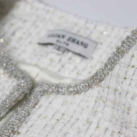 定制-简单优雅气质-粗花呢白色织带嵌边-小香风气质短外套1905036 商品图3