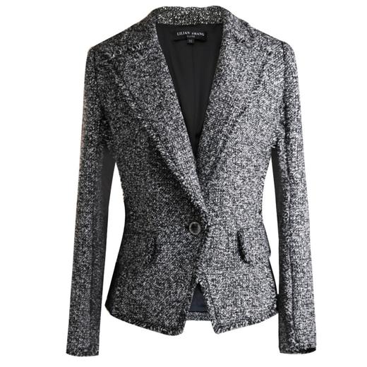 优雅百搭-小香风西服外套 - 通勤显瘦粗花呢女装秋冬西装 1805025 商品图2