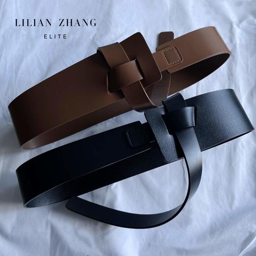 宽腰封可调节束腰皮带高档百搭复古时尚黑色真皮女士双面 1913001 商品图0