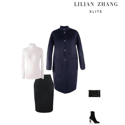 双面绒茧型连袖大衣 - 通勤保暖休闲时尚经典中长款外套  2006001 商品图2