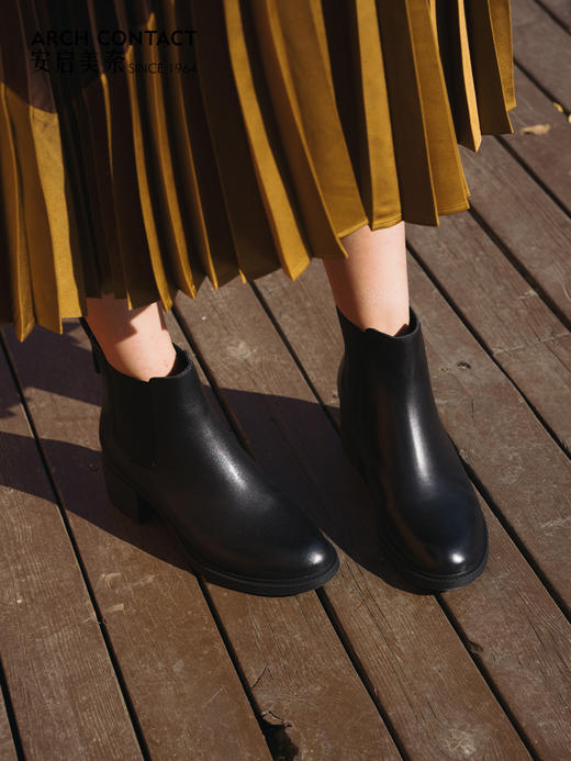 ARCHCONTACT安启美奈经典中跟切尔西靴52886 商品图1