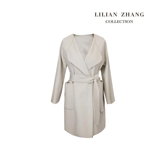 翻领系带款--羊毛羊绒大衣 - 轻奢百搭时尚中长款外套  1906304 商品图0