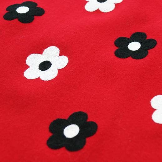 法国少女、艺术风刺绣盘花红色羊毛A摆半裙 秋冬花色气质 2103030 商品图3