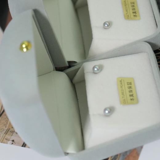 甄珠贝 akoya海水 真多麻色 4-5mm 强光爆亮 925银针 商品图1