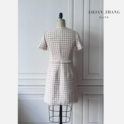 定制-Vintage-轻奢、法式风优雅粗花呢流苏小香连衣裙  2201082 商品图1