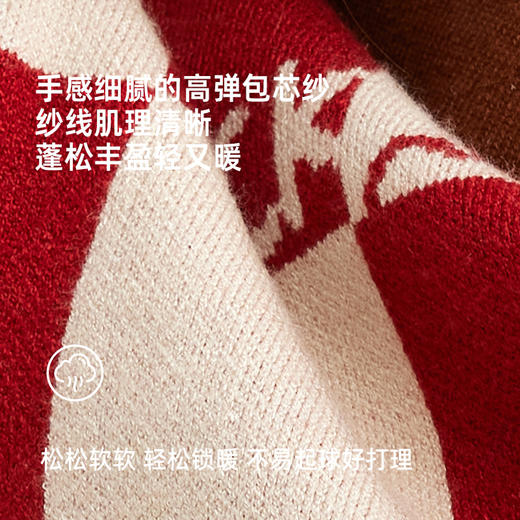 【节日氛围感软毛衣 复古又时髦】儿童趣味提花翻领毛衣PDMY2317 商品图4