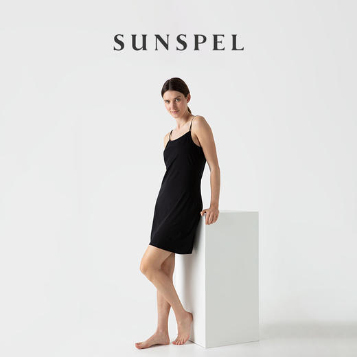 SUNSPEL女士春夏Supima匹马棉内衬吊带裙 商品图2