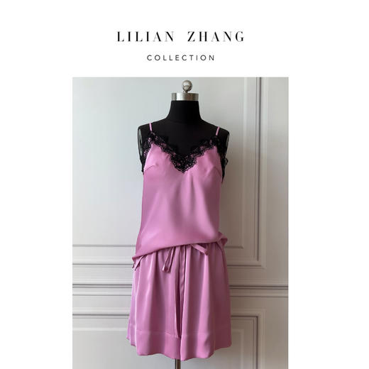 定制—迷情邂逅—法式浪漫—Lady挚爱系带缎面运动高腰短裤2304031 商品图3