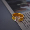 古法黄金点钻系列  满天星钻石足金开口戒指 商品缩略图1