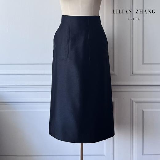 法式风-中高腰H廓形半裙、后腰松紧-气质修身优雅半身裙  2203017 商品图0