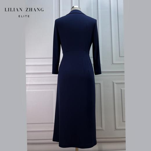 定制—自然意境—优雅绽放 褶饰针织纯色修身收腰连衣裙 2301001 商品图4