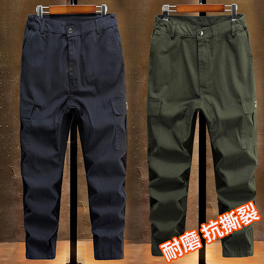 新款纯棉帆布工装裤男工作裤加档建筑工地劳保裤电焊防烫工作服裤 商品图2