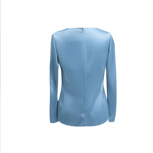 多巴胺风格衣服-缎面长袖衫-气质修身打底-圆领女式 上衣 2102042 商品图1