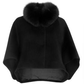 复古优雅风羊毛短斗篷 - 通勤百搭优雅气质女士大衣外套  2106005