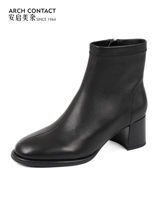 ARCHCONTACT时尚方头气质粗跟显瘦短靴52896 商品图1