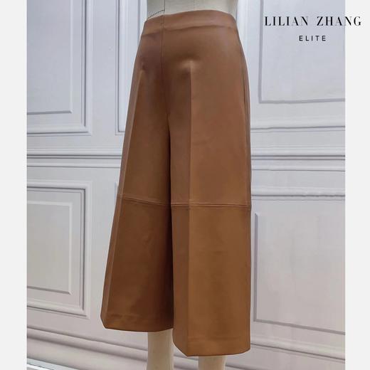 冬日黎明-复古风、New Look  极简九分阔腿 百搭显瘦皮裤 2204021 商品图2