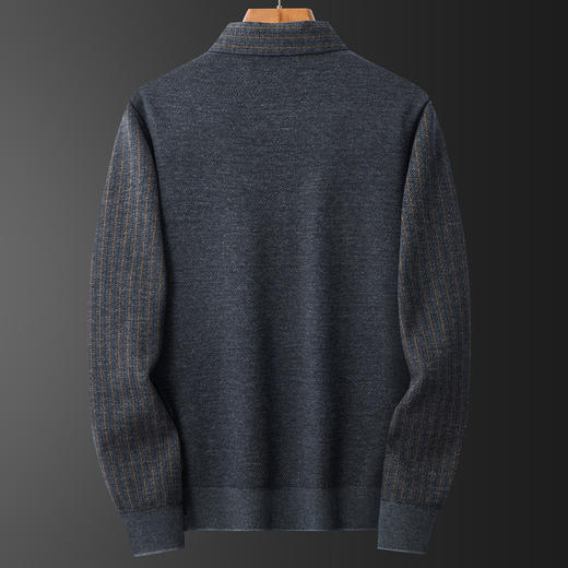 27DKYP2292R【加绒加厚】罗蒙秋冬男装假两件衬衫胸标点缀针织衫男加绒毛衣男加绒衬衫男长袖 商品图1